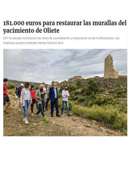 181.000 � para restaurar las murallas del Yacimiento de Oliete